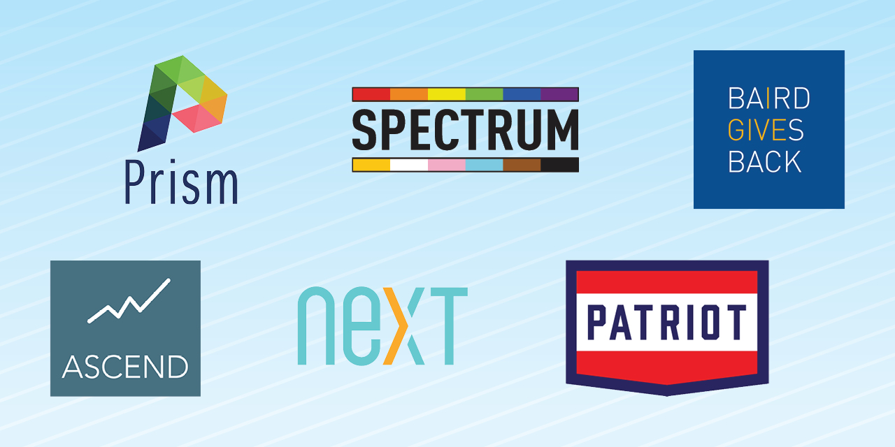 SilverPeak Strategic Capital Associate Resource Group logos: Prism, Spectrum, SilverPeak Strategic Capital Gives Back, Ascend, Next and Patriot